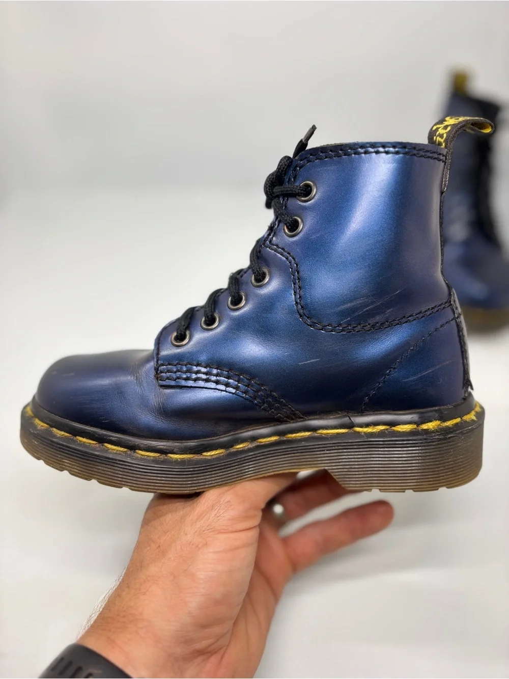 Dr. Martens Made in England 1460 Navy Blue 8-Eye Boots Kids 13